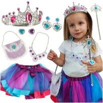 Princesės kostiumas, karūna, rankinė, 9 elementai