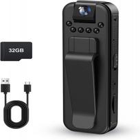 Kompiuterio (WEB) kamera Mini kūno kamera 1080P su 32GB atmintimi, 1 vnt.