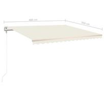 Automatinė markizė su led/vėjo jutikliu VidaXL 400x350 cm, ruda