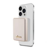 Išorinė baterija Guess  Power Bank 5000mAh 15W MagSafe And Regular Charge With Metal Ssript Logo Gold