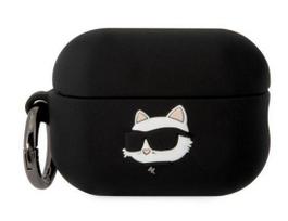 Dėklai ausinėms Karl Lagerfeld Apple Airpods 3 Logo NFT Choupette Head Silicone Case Black