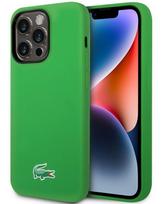 Nugarėlės dėklai Lacoste Apple iPhone 15 6.1 Liquid Silicone Microfiber Croc Logo Magsafe Back Cover Green