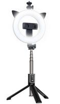 Selfie lazda iLike  SELFIE HANDLE TRIPOD AND RING LIGH BLUETOOTH Black