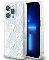 Nugarėlės dėklai DKNY Apple iPhone 15 Pro 6.1 hardcase Liquid Glitter Multilogo White