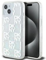 Nugarėlės dėklai DKNY Apple iPhone 15 hardcase Liquid Glitter Multilogo White