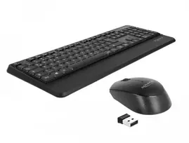 Klaviatūra ir pelė Delock USB Rinkinys Klaviatūra su pele 2,4 GHz juoda (podparcie na nadgarstek)