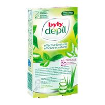 BYLY EFFECTIVE & NATURAL MINT & GREEN TEA veido depiliacinės juostelės (20 vnt.)