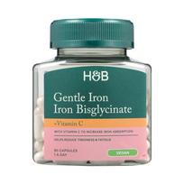 H&B geležis ir vitaminas C, 90 kapsulių