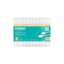 BABOO® medvilniniai ausų krapštukai su apsauga, 55 vnt, 55 vnt.