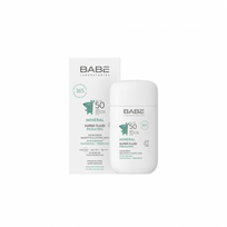 BABÉ mineralinis apsauginis veido fluidas nuo saulės kūdikiams ir vaikams MINERAL SUPER FLUID SPF50, 50 ml