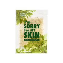 I'M SORRY FOR MY SKIN, lakštinė veido kaukė, Real Mugwort Calming Mask, 23 ml