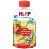 HiPP ekologiška obuolių ir bananų tyrelė su sausainiais, nuo 4 mėn., LT-EKO-001, 100 g