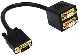 StarTech.com 1 pėdos VGA į 2x VGA vaizdo skirstytuvo kabelis – M/F, 0,3 m, VGA (D-Sub), 2 x VGA (D-Sub), kištukas, lizdas, juodas