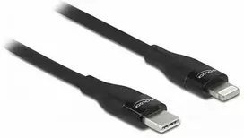 Kabelis USB Delock Kabelis danych i ładowania USB Type-C™ do Lightning™ dla iPhone™, iPad™ i iPod™ juoda 0,5 m MFi