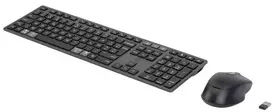 Klaviatūra HP 720 daugiafunkcis įkraunamas belaidis klaviatūros ir pelės derinys, belaidis, USB + „Bluetooth“, mechaninis, AZERTY, juodas, pelė pridėta