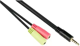 Good Connections Kabelis Alcasa Alcasa AD-HS03 kabelis audio 0,2 m 3.5mm 2 x 3.5mm Juodas