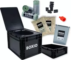 BOXIO mobili kompostuojanti tualeto dėžė, atskyrimo funkcija, 40 x 30 x 28 cm, juoda, BOX-TOI-BL-403027-MAX