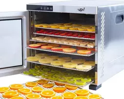 Vita5 maisto džiovyklė su 10 nerūdijančio plieno padėklų, 1000 W, termostatu, 5356712