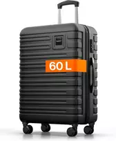 Kelioninis Travely kietas lagaminas 75 l, 4 ratukai, TSA užraktas, polikarbonatas, juodas, L