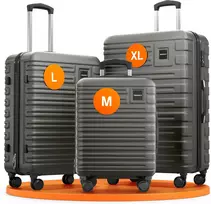 Kelioninis Travely lagaminų rinkinys, kietas polikarbonatas, TSA užraktas, spinner, 3 dalių komplektas