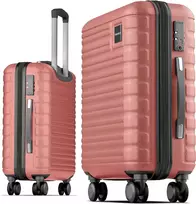 Kelioninis Travely rankinio bagažo lagaminas 36 l, 55 x 40 x 20 cm, su TSA užraktu, polikarbonatas, rožinis auksas
