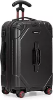 Kelioninis Traveler's Choice kietas rankinio bagažo lagaminas iš polikarbonato, 8 ratukai, 22 colių, juodas, TC09040K22