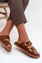 Boto Moteriškos zomšinės šlepetės su sagtimis