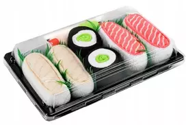 Zooksyrainbow Socks Linkmos kojinės 3 poros, sushi dėžutėje