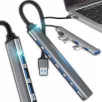 Usb Hub Retoo Er1210: 7 portų (1x Usb 3.0, 6x Usb 2.0), 5Gbps