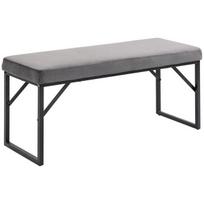 Minkštas aksomo išvaizdos suoliukas Suoliukas, lovos suoliukas, makiažo suoliukas, prieškambario suoliukas svetainei, miegamajam, tamsiai pilkas, 115 x 46 x 49 cm