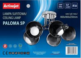 Krištolinis sietynas lubų ActiveJet Paloma 5P, E27, 5 x 40 W, juoda sp.
