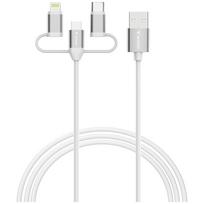 Verbatim Sync  AND  Charge Cable USB-A to Micro-B, USB-C, Lightning essentials 18W white 32394