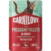CARNILOVE Gravy rich in Pheasant enriched with Raspberry Leaves NEW konservuotas pašaras katėms 85 g, Svoris 85 g
