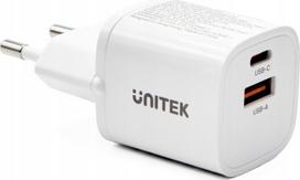 Unitek 33w Gan įkroviklis Usb-c + Usb-a Pd Qc3.0 baltas