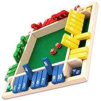 Medinis edukacinis stalo žaidimas su kauliukais spalvotas Shut the Box „Uždaryk dėžutę“