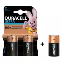 Baterija - Duracell Ultra C LR14 3 Pack Baterijos
