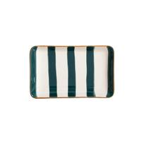 Homla TORRIT Green Stripes lėkštė, 19 x 12 cm