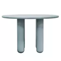 Apvalus valgomojo stalas „Suri“, 120 cm, mėlynos ir pilkos spalvų, blizgus