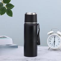 304 nerūdijančio plieno puodelis, lauko, kelioninis automobiliu, didelės talpos vandens puodelis, su virvele, nešiojamas 800ml juoda