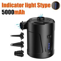 Portable Mini Electric Air Pump Inflator with 3 Nozzles 5200mAh Battery for Air Mattresses Pool Floats PVC Boat Swimming Ring