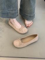 Daily matching ballet single shoes gentle fairy green round head light mouth flat grandma shoes 35 abrikosas