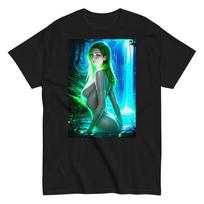 Karštas Ecchi Anime Mergina Hentai Seksualus Manga Waifu Trumpomis Rankovėmis Unisex Marškinėlis L