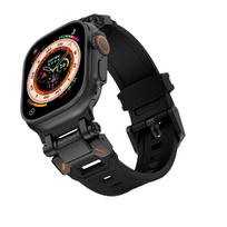 Soft Strap for Apple Watch Ultra 2 Band 49mm 45 44 42 46mm Metal Stainless Steel Connector TPU Bracelet iWatch 10 9 8 7 6 SE 5 4 42mm-Series 3 2 1
