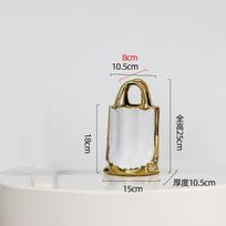 Gold Handbag Ceramic Vase Creative Bag Vase Floral Arrangement Accessories Terrarium Flower Vase Home Decoration Accessories
