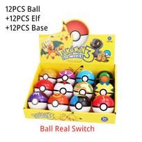 12PCS/set Toys Elf 2-3cm Anime Action 7Cm Pokeball Figures Toy Model Pikachu Dolls Children Christmas Gift