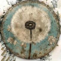 1pc Vintage Dandelion Metal Wall Art, Rustic Iron Sign Retro Print, 8x8 Inch Durable Decor for Home Bar Cafe 20x20 įvairiaspalvis