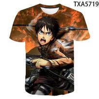 Attack on Titan Levi Ackerman 3D Print T-Shirt, High Quality Polyester Short Sleeve, Fashion Streetwear Casual Daily Wear XXS