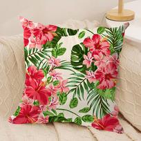 Tropical Leaves Series Cushion Cover Soft Plush DoubleSided Printed Sofa Pillow Cushion Cover  AllSeason Durable Decor Gift 30x30cm