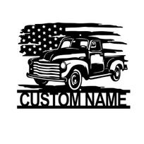 Retro Amerikietiško Pikapo Metalo Sienos Dekoras Individualus Rustic Sodybos Dekoras juoda
