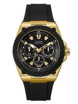 GUESS Stainless Steel Watch Black Silicone Strap U1049G5 141 Gold-tone & [] auksas